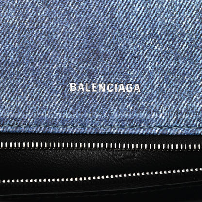 Balenciaga Nappa Denim Printed Small Hourglass Top Handle Bag Denim Blue 6 of 11