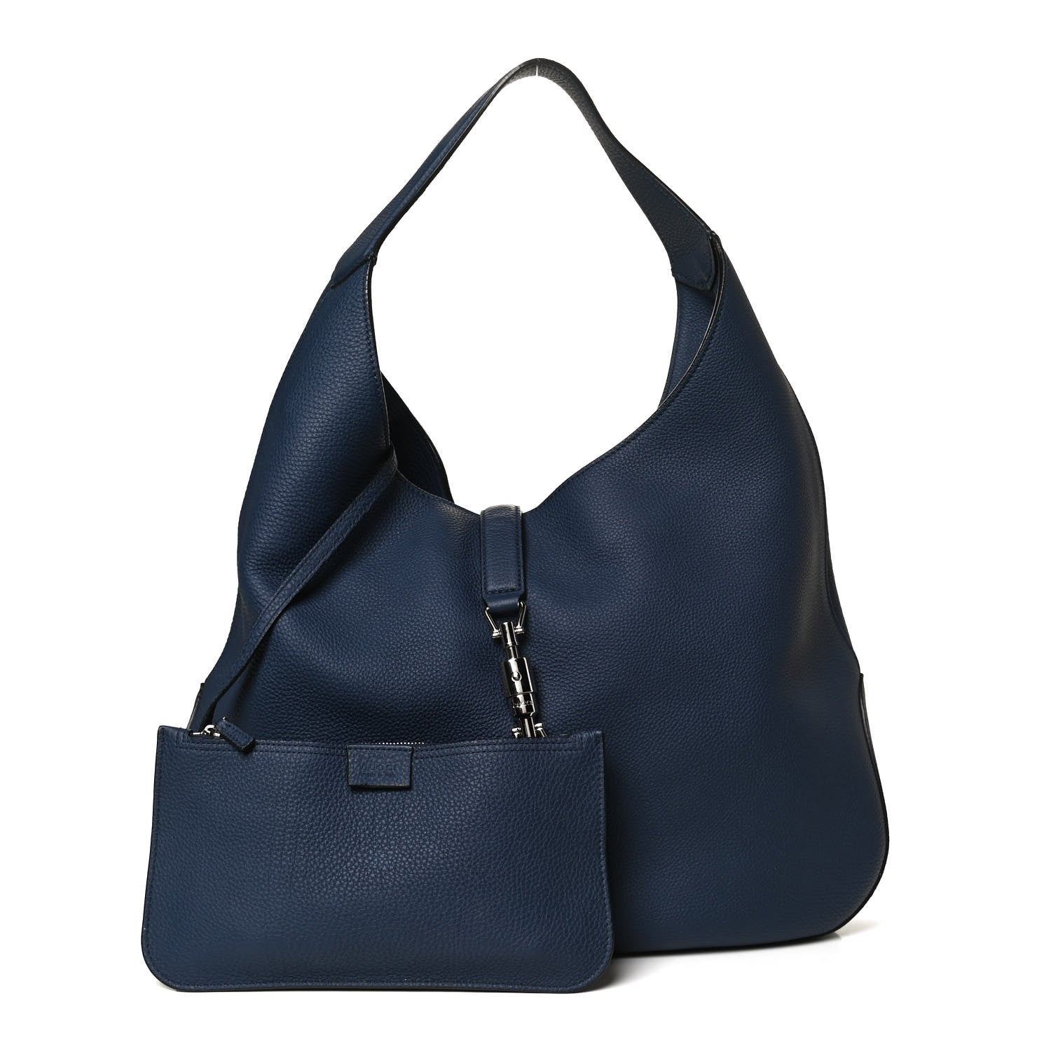 Gucci Soft Grained Calfskin Large Jackie Hobo Classic Blue Marine 1 of 11