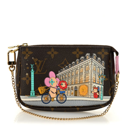 Louis Vuitton Monogram 2022 Christmas Animation Paris Mini Pochette Accessories Pink 1 of 7