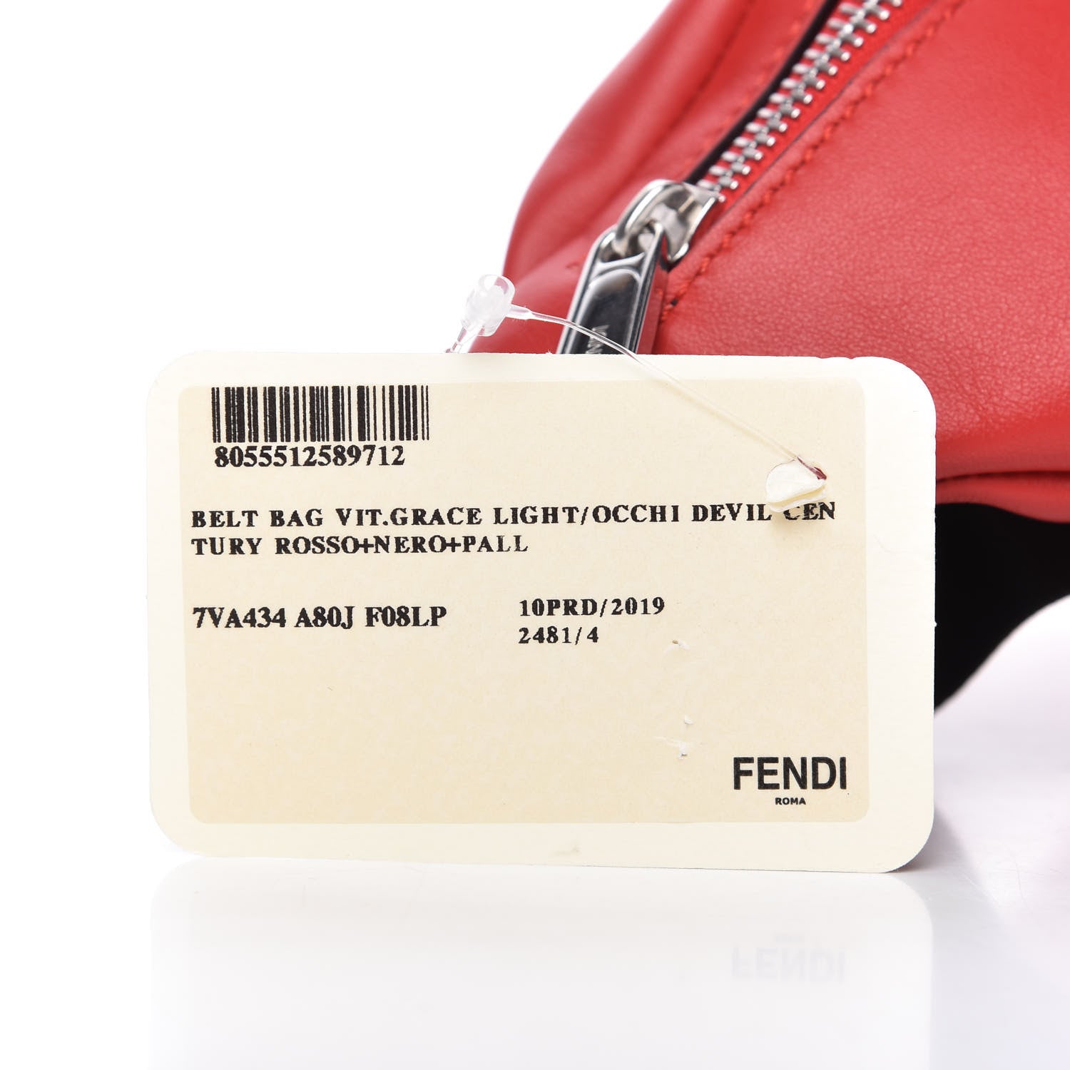 Fendi Vitello Grace Light Century Devil Eyes Belt Bag Rosso Black 10 of 10
