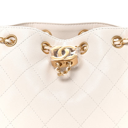 Chanel Caviar Quilted Mini Chanel 25 Handbag White 8 of 11