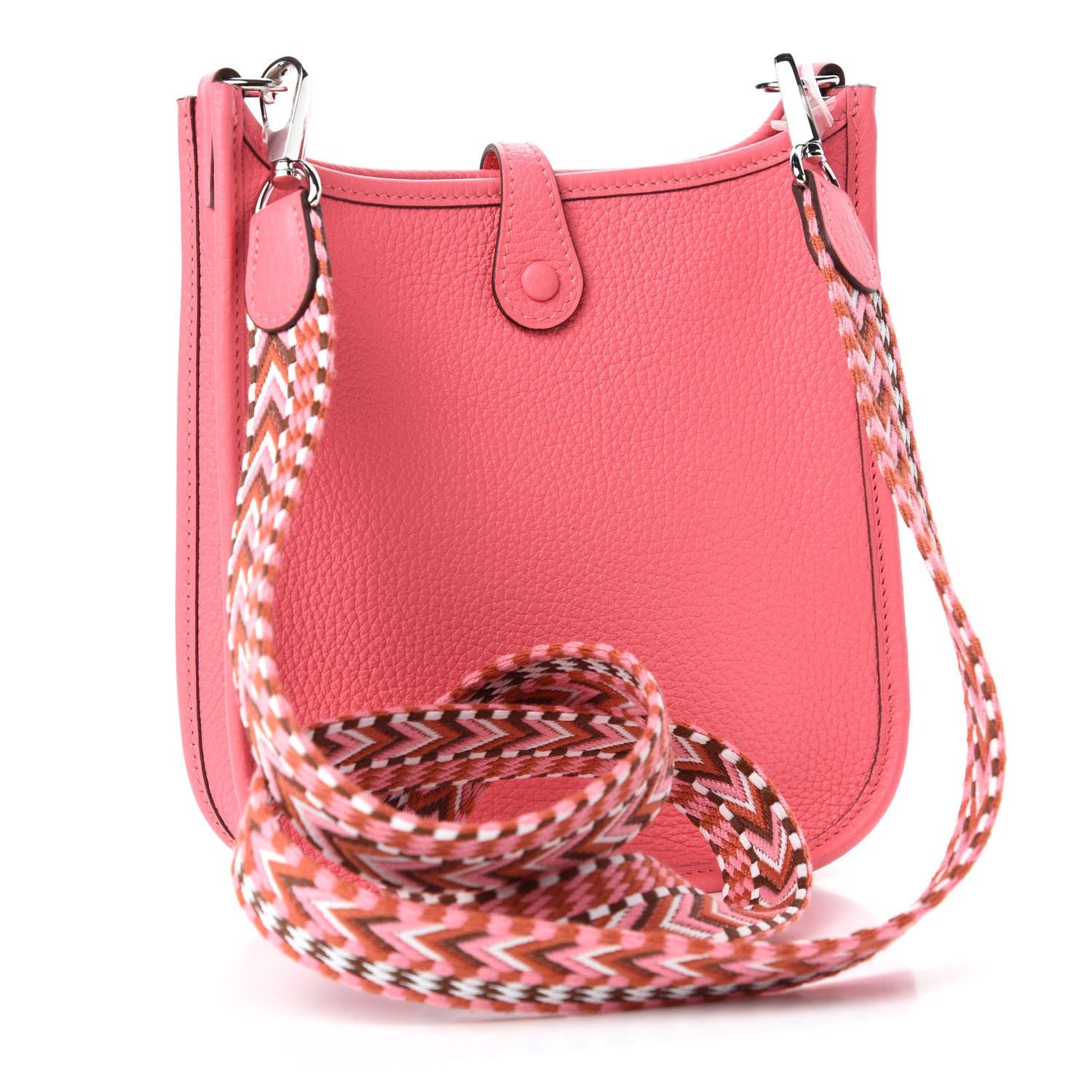 Hermes Taurillon Clemence Allegro Evelyne TPM Rose Azalee Rose Confetti 3 of 11