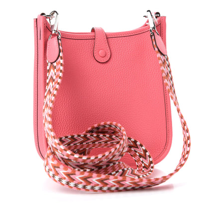 Hermes Taurillon Clemence Allegro Evelyne TPM Rose Azalee Rose Confetti 3 of 11