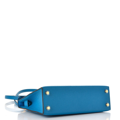 Hermes Chevre Mysore Mini Kelly Sellier 20 Bleu Zanzibar 20 of 29