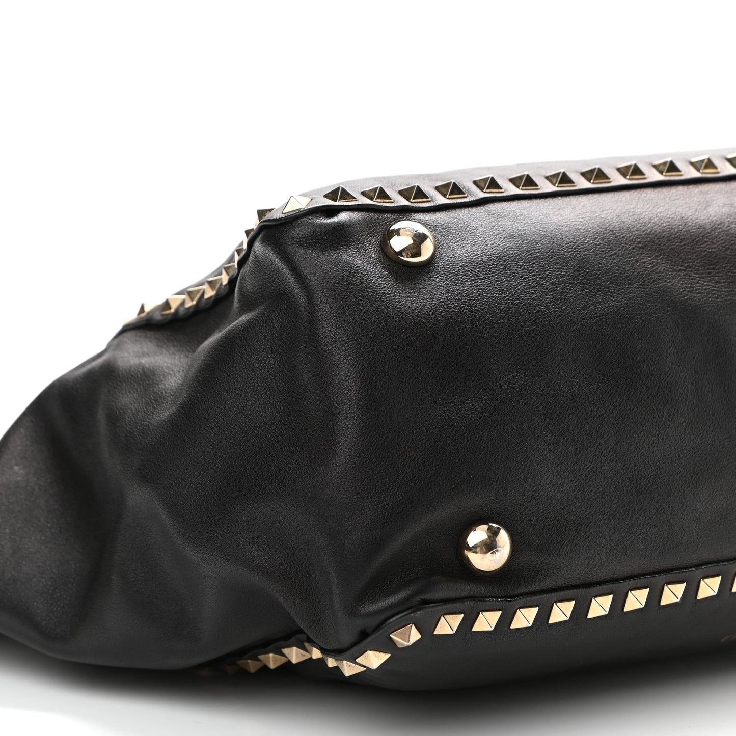 Vitello Medium Rockstud Tote Black