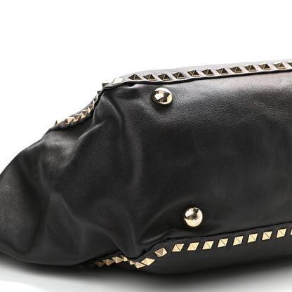 Valentino Garavani Vitello Medium Rockstud Tote Black 7 of 9