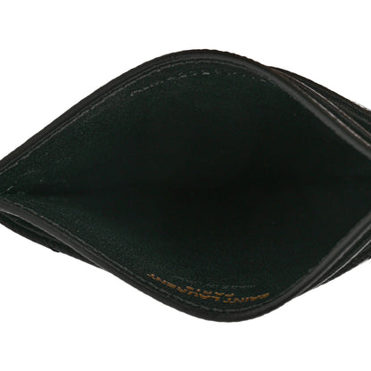 Saint Laurent Grain De Poudre Matelasse Chevron Monogram Credit Card Case Black 5 of 7