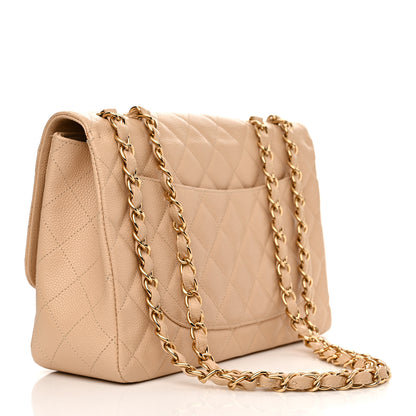 Chanel Caviar Quilted Jumbo Single Flap Beige Clair 3 of 15