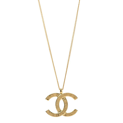 Chanel Metal CC Paris Button Necklace Gold 1 of 6