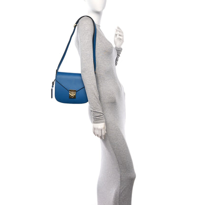MCM Calfskin Patricia Park Avenue Crossbody Bag Blue 2 of 9