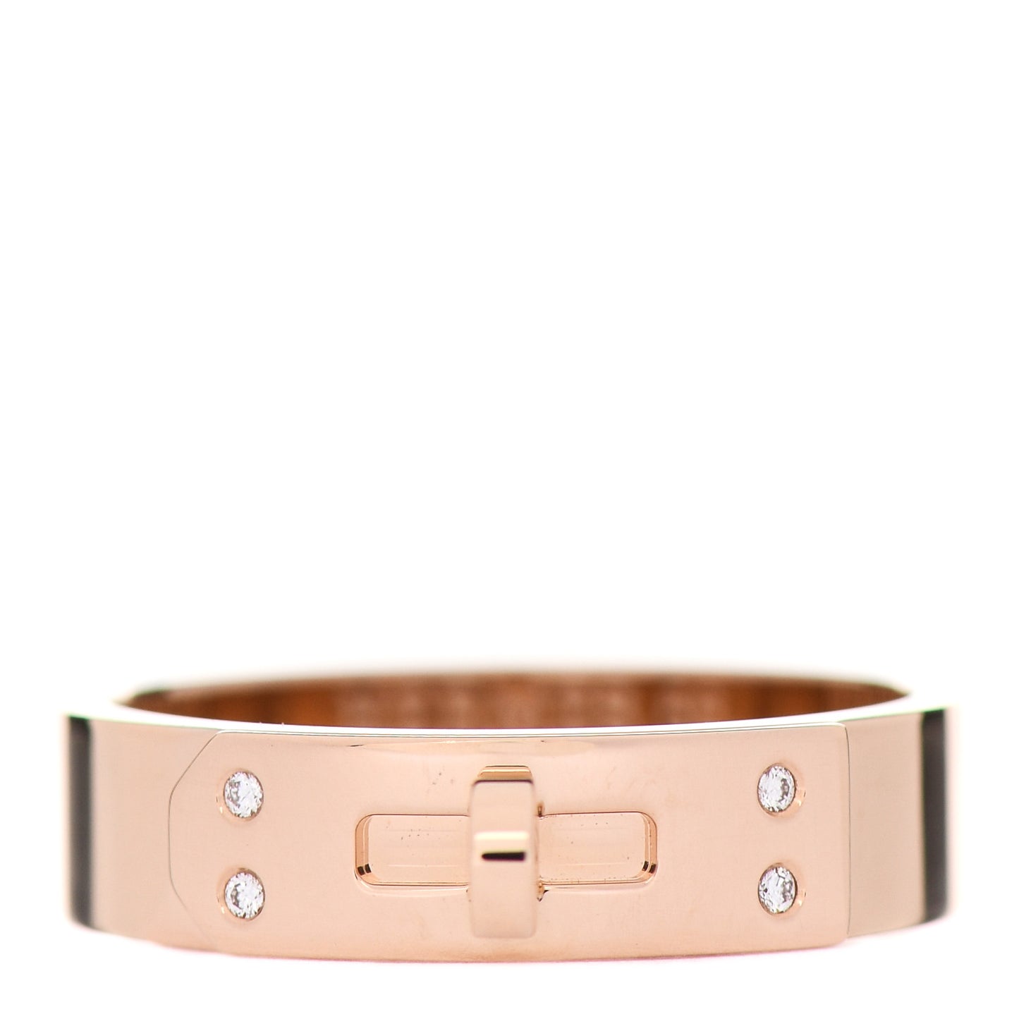 18K Rose Gold Diamond PM Kelly Ring 56 7.5