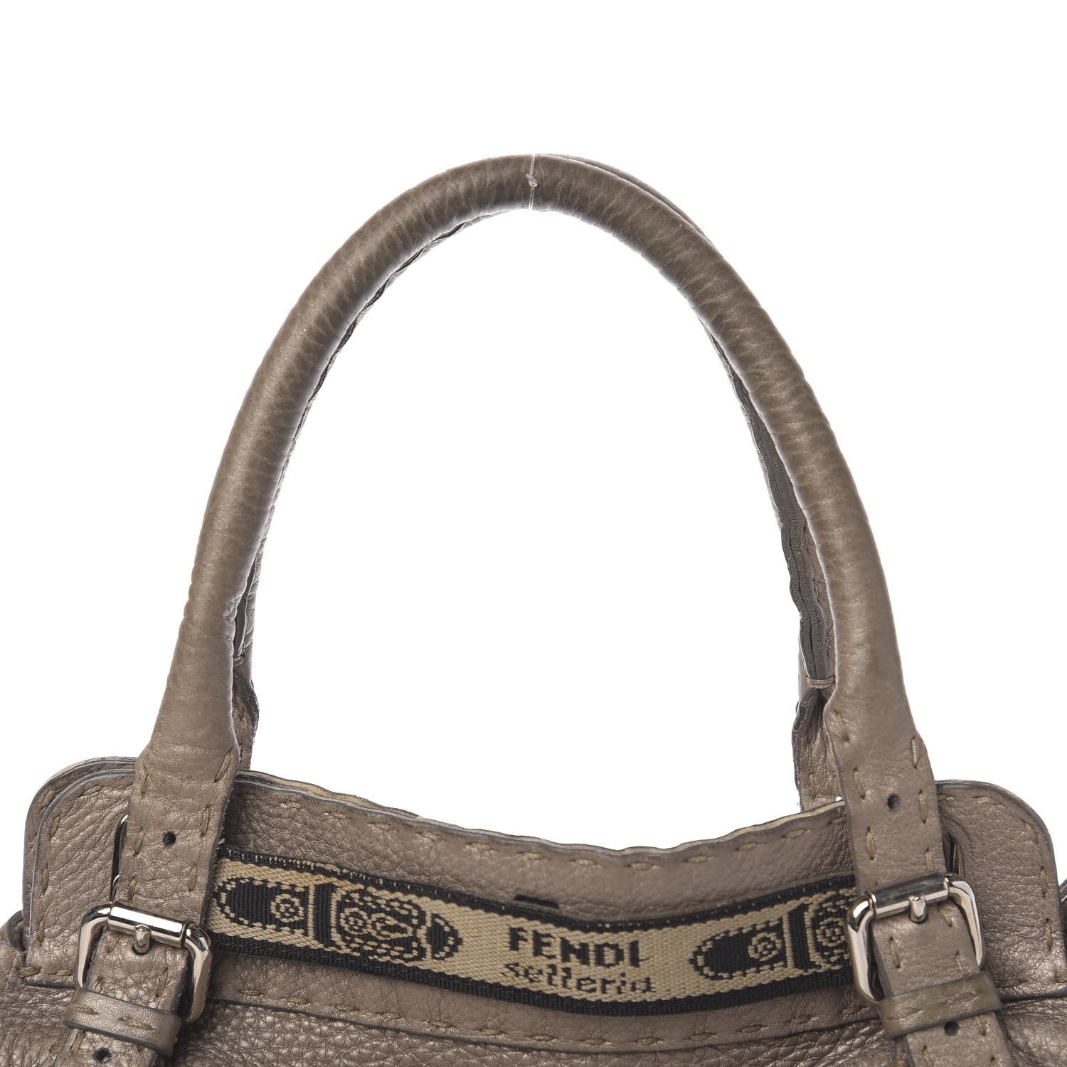 Fendi Cuoio Romano Selleria Small Villa Borghese Tote Peltro 15 of 19