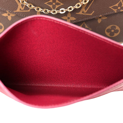 Louis Vuitton Monogram Pochette Felicie Chain Wallet Fuchsia 10 of 14