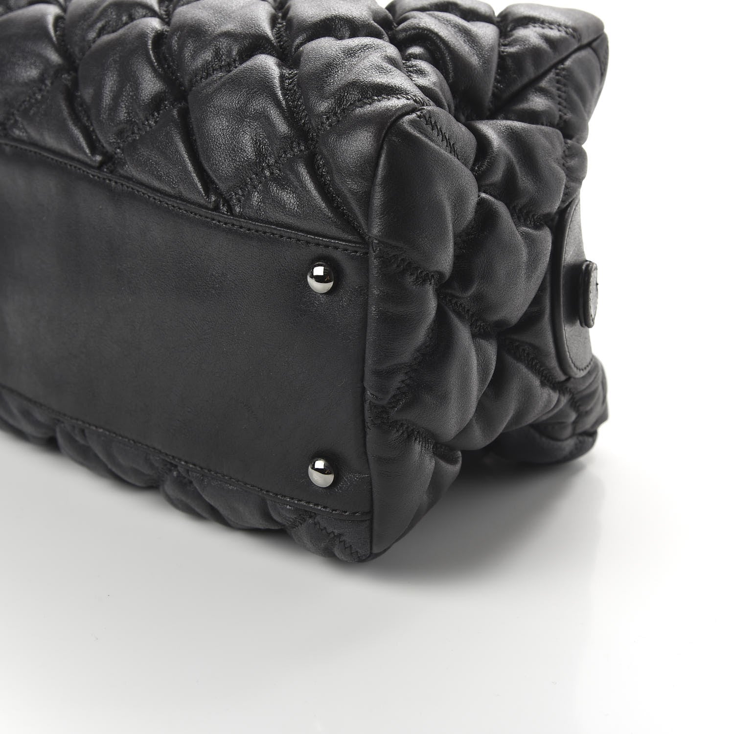 Chanel Lambskin Bubble Quilt Bowler Black 7 of 10