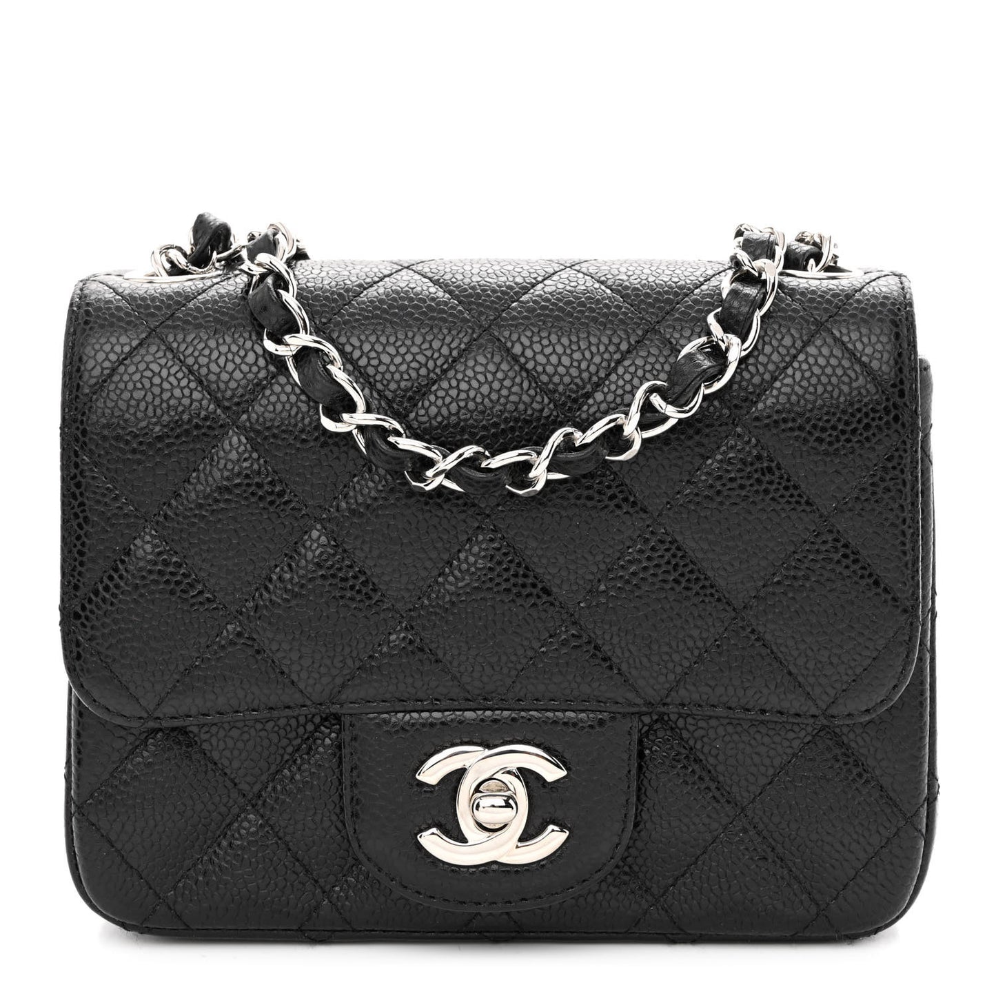 Caviar Quilted Mini Square Flap Black
