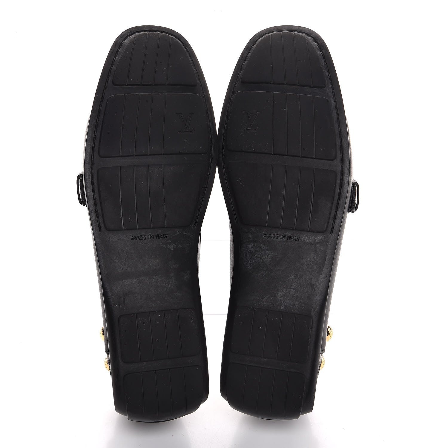 Louis Vuitton Calfskin Mini Lin Loafers 37 Black 7 of 11
