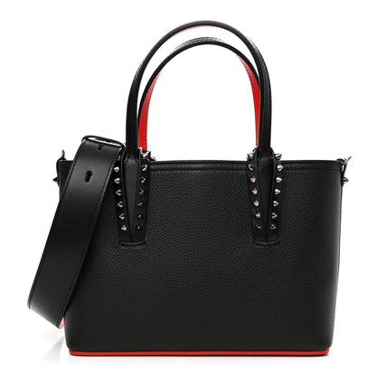 Christian Louboutin Calfskin Spikes Mini East West Cabata Tote Black 1 of 11