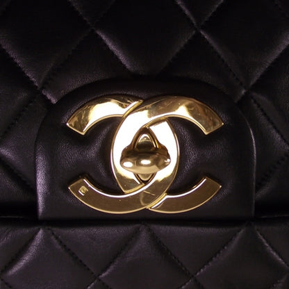 Chanel Vintage Leather Jumbo Classic Flap Black 6 of 13