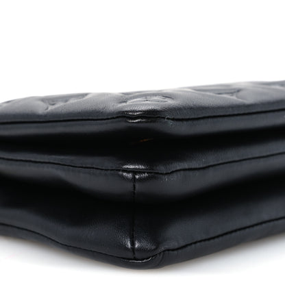 Louis Vuitton Lambskin Embossed Monogram Pochette Coussin Black 8 of 9