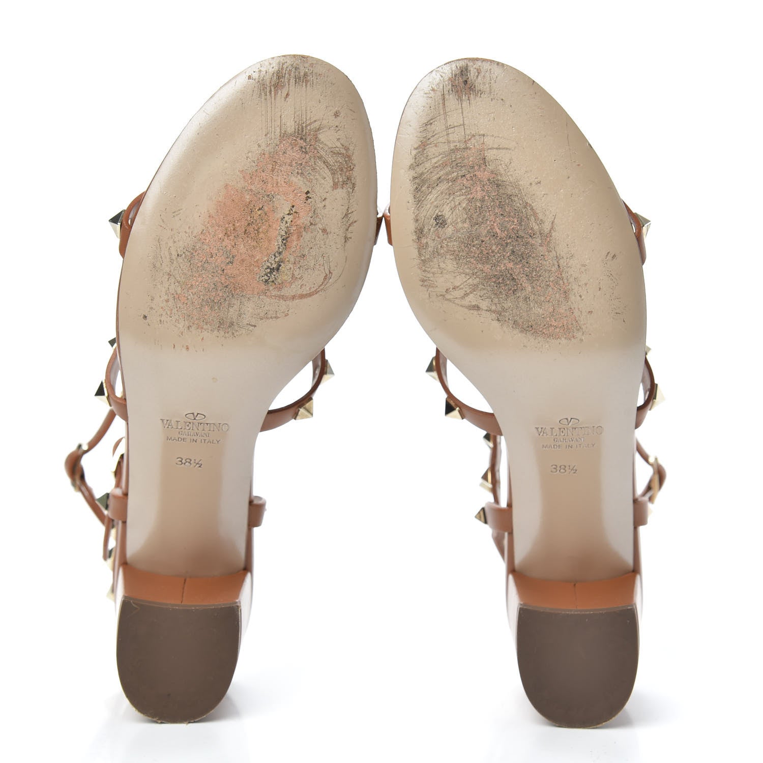 Valentino Garavani Calfskin Rockstud 60mm City Sandals 38.5 Light Cuir 5 of 10