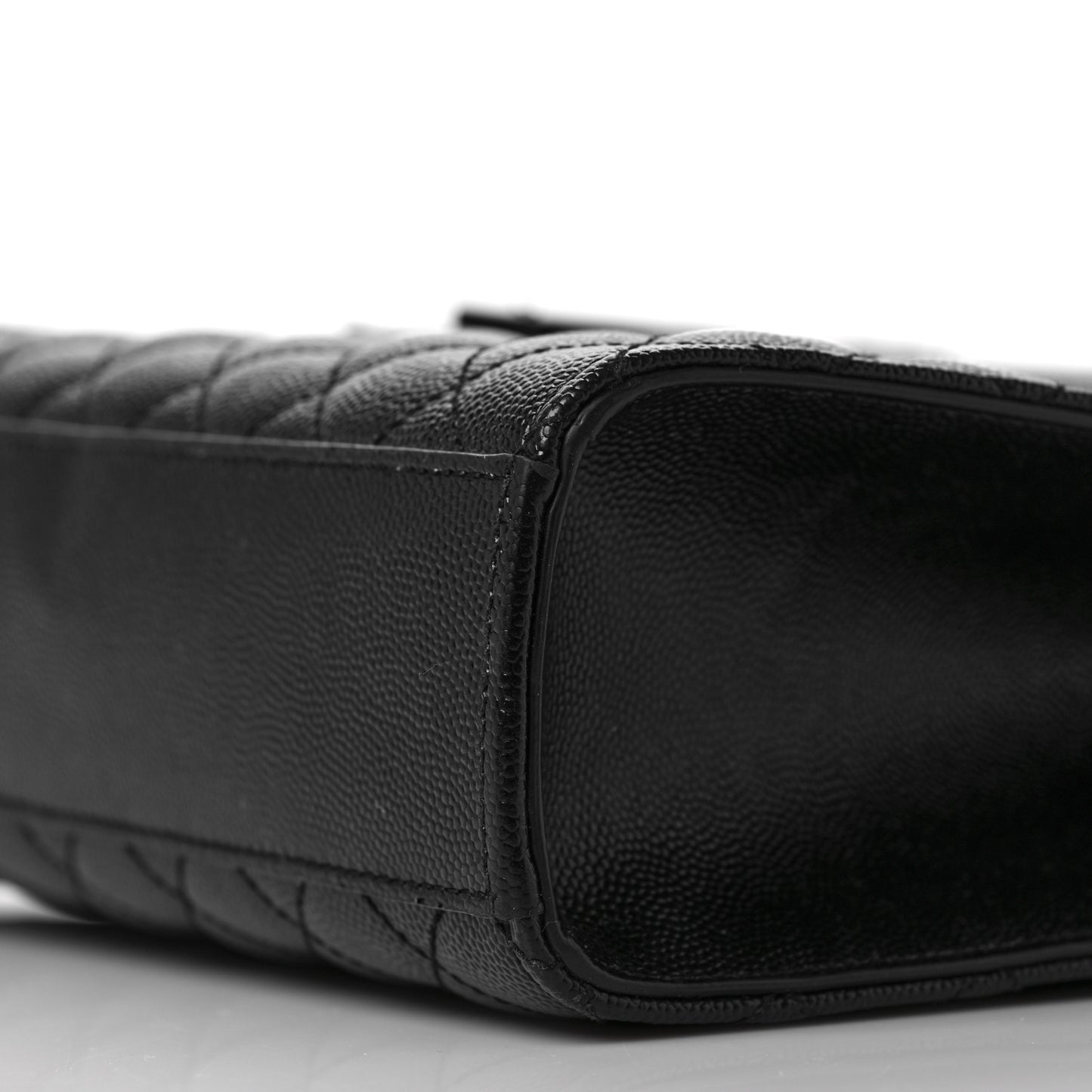 Grain De Poudre Textured Mixed Matelasse Triquilt Medium Monogram Satchel Black