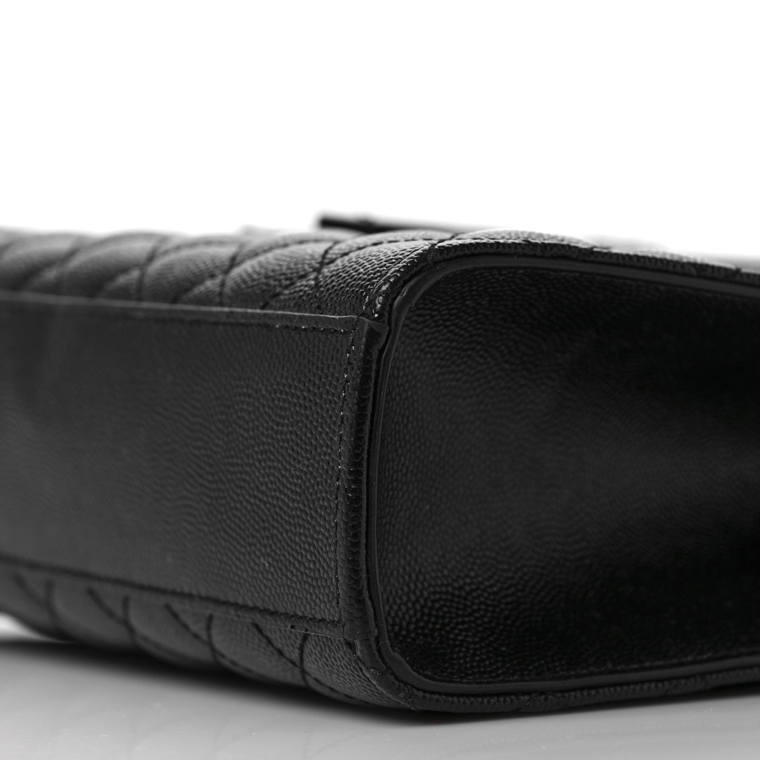 Saint Laurent Grain De Poudre Textured Mixed Matelasse Triquilt Medium Monogram Satchel Black 10 of 10