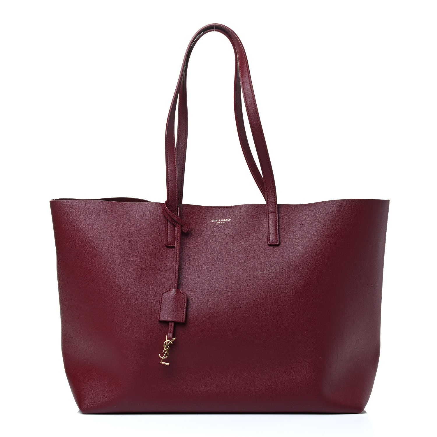Saint Laurent Calfskin Large Shopping Tote Bordeaux 1 of 4