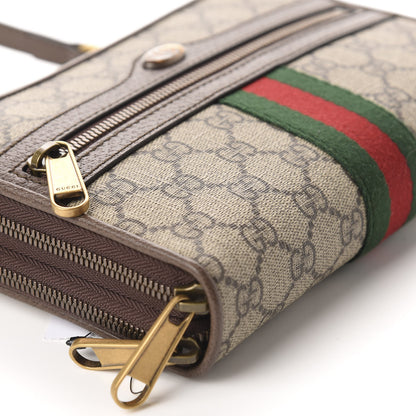 Gucci GG Supreme Monogram Web Ophidia Double Zip Shoulder Bag Beige New Acero 6 of 10
