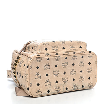 MCM Visetos Small Side Stud Stark Backpack Beige 4 of 10