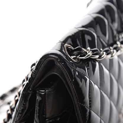 Chanel Patent Quilted Jumbo Double Flap Black 13 of 18