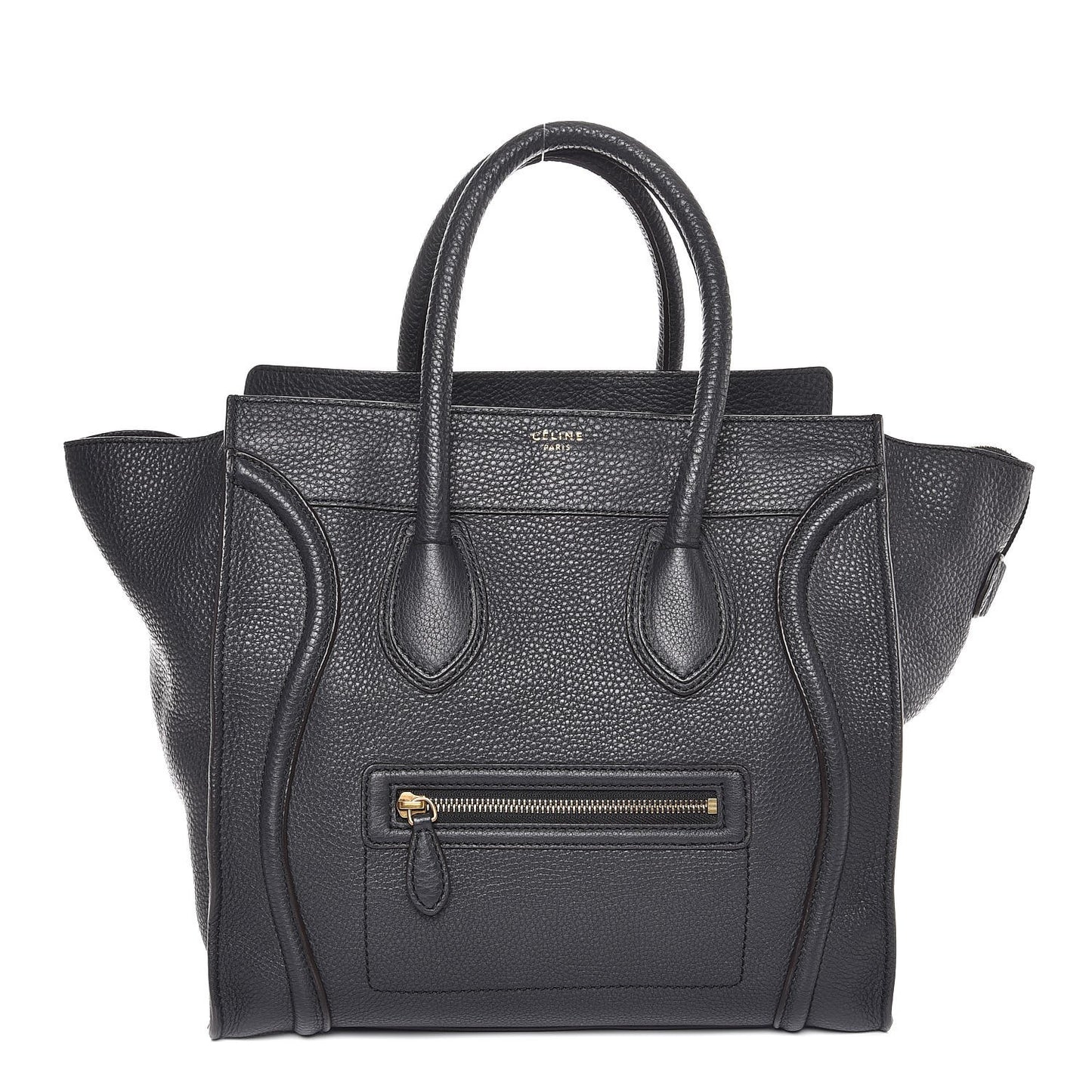 Drummed Calfskin Mini Luggage Anthracite