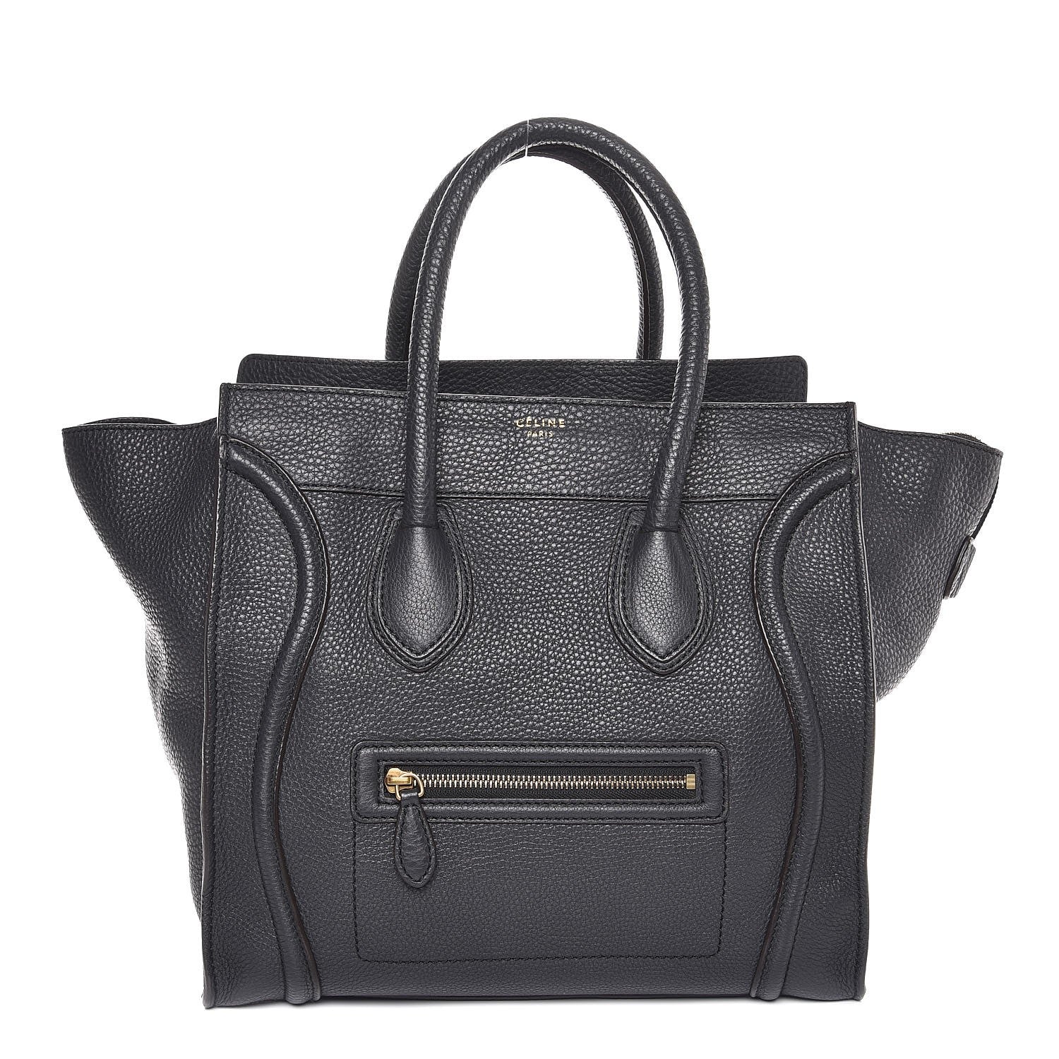 Celine Drummed Calfskin Mini Luggage Anthracite 1 of 7