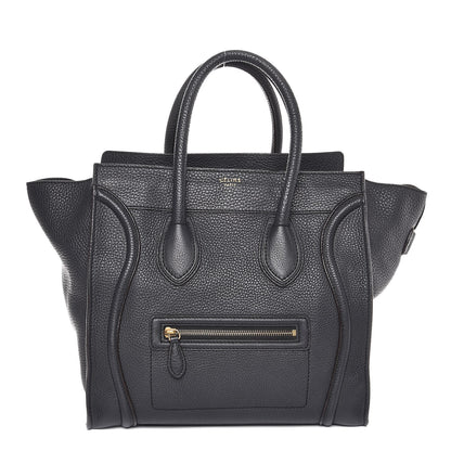 Celine Drummed Calfskin Mini Luggage Anthracite 1 of 7