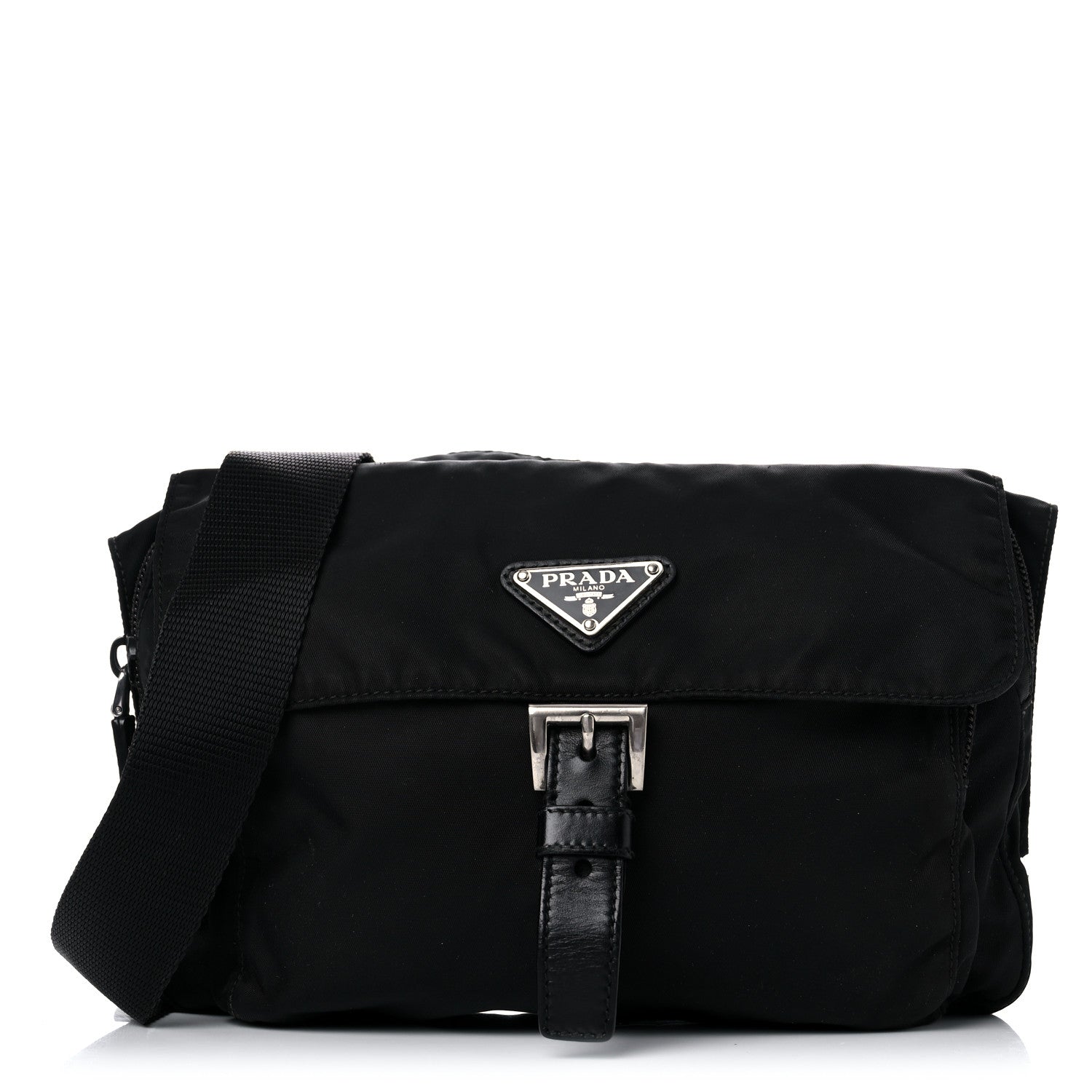 Prada Nylon Messenger Bag Black 1 of 14