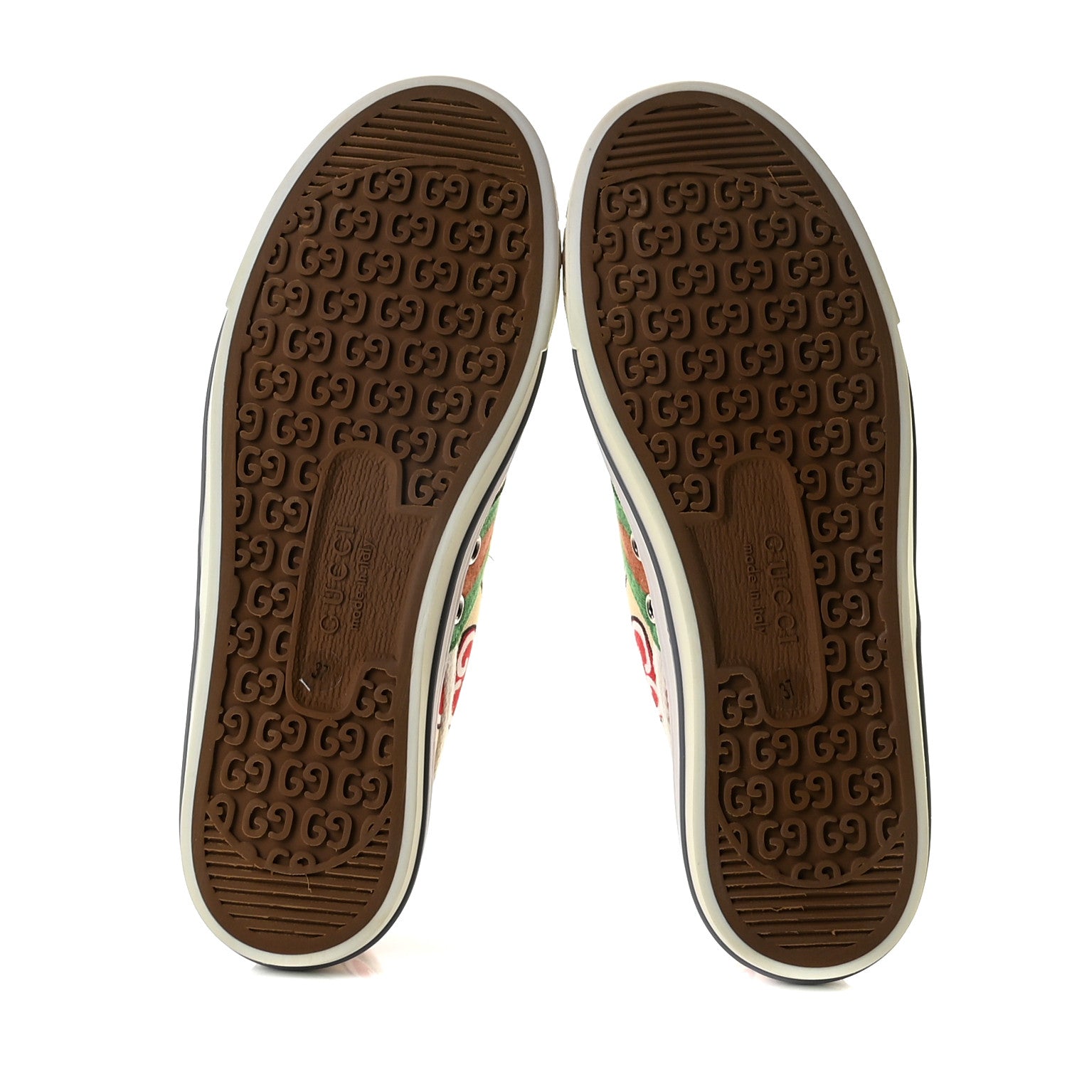 Gucci Canvas Web GG Apple Womens 1977 Tennis Sneakers 37 Ivory Red Mystic White New Shamarock 6 of 12