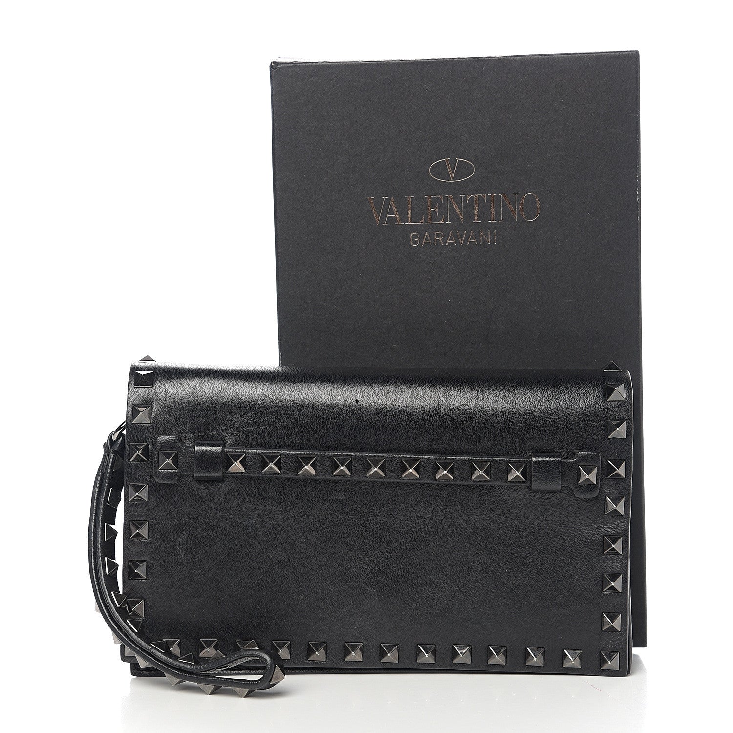 Valentino Garavani Nappa Small Rockstud Wristlet Clutch Black 9 of 9