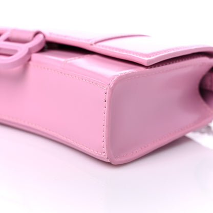 Balenciaga Shiny Box Calfskin Tonal B Hourglass Chain Bag Candy Pink 9 of 13