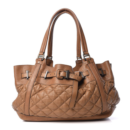 Burberry Lambskin Quilted Enmore Tote Brown 1 of 16