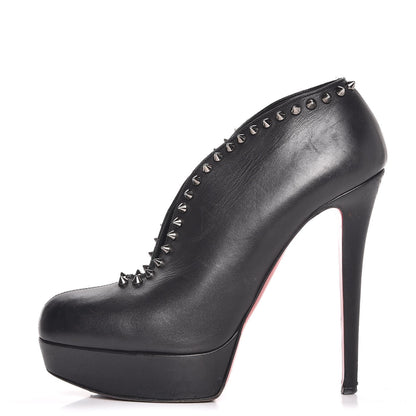Christian Louboutin Calfskin Studded Miss Fast Plato 140 Platform Booties 39 Black 1 of 13
