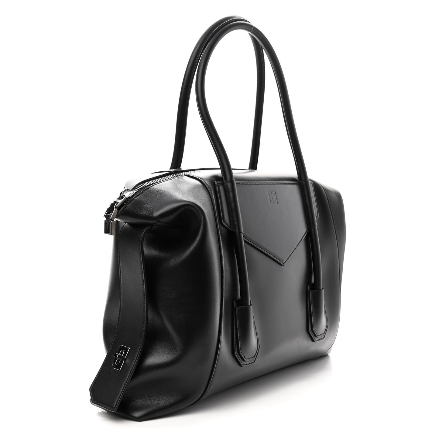 Smooth Calfskin Medium Antigona Lock Duffle Bag Black