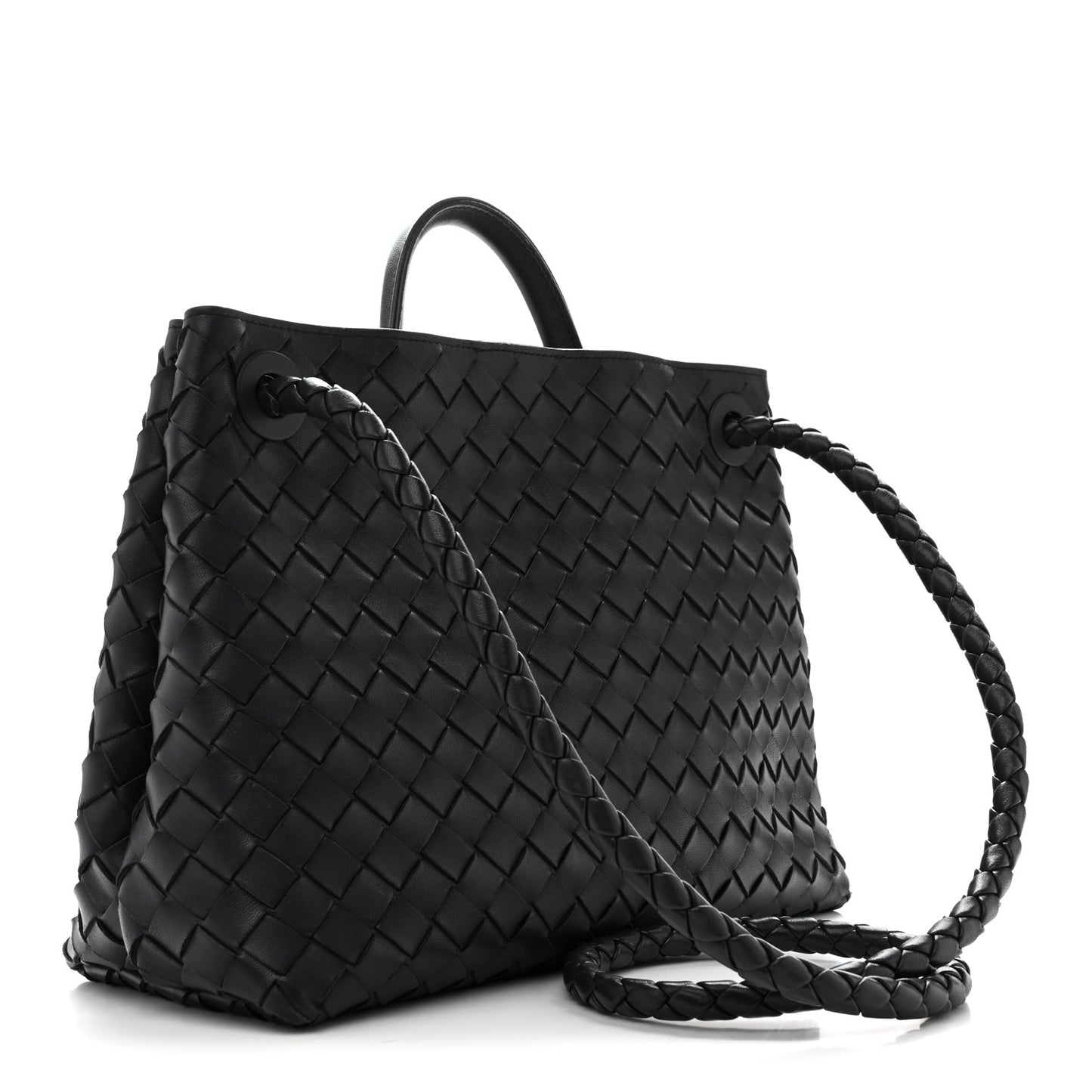 Nappa Intrecciato Medium Andiamo Shoulder Bag Shadow