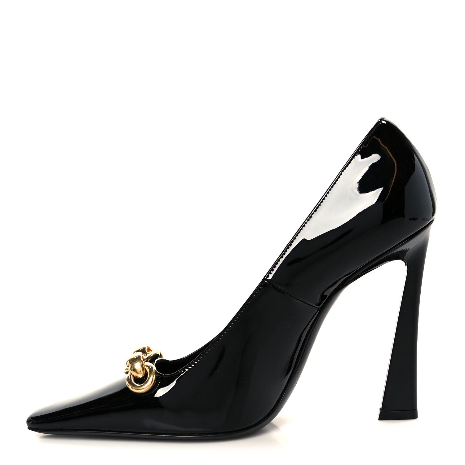 Saint Laurent Vernice Grupy Silvana 110mm Pumps 38 Oro Antico Black 1 of 10
