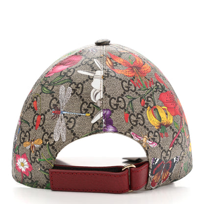 Gucci GG Supreme Flora Claudia Baseball Hat 57 M Red 6 of 11