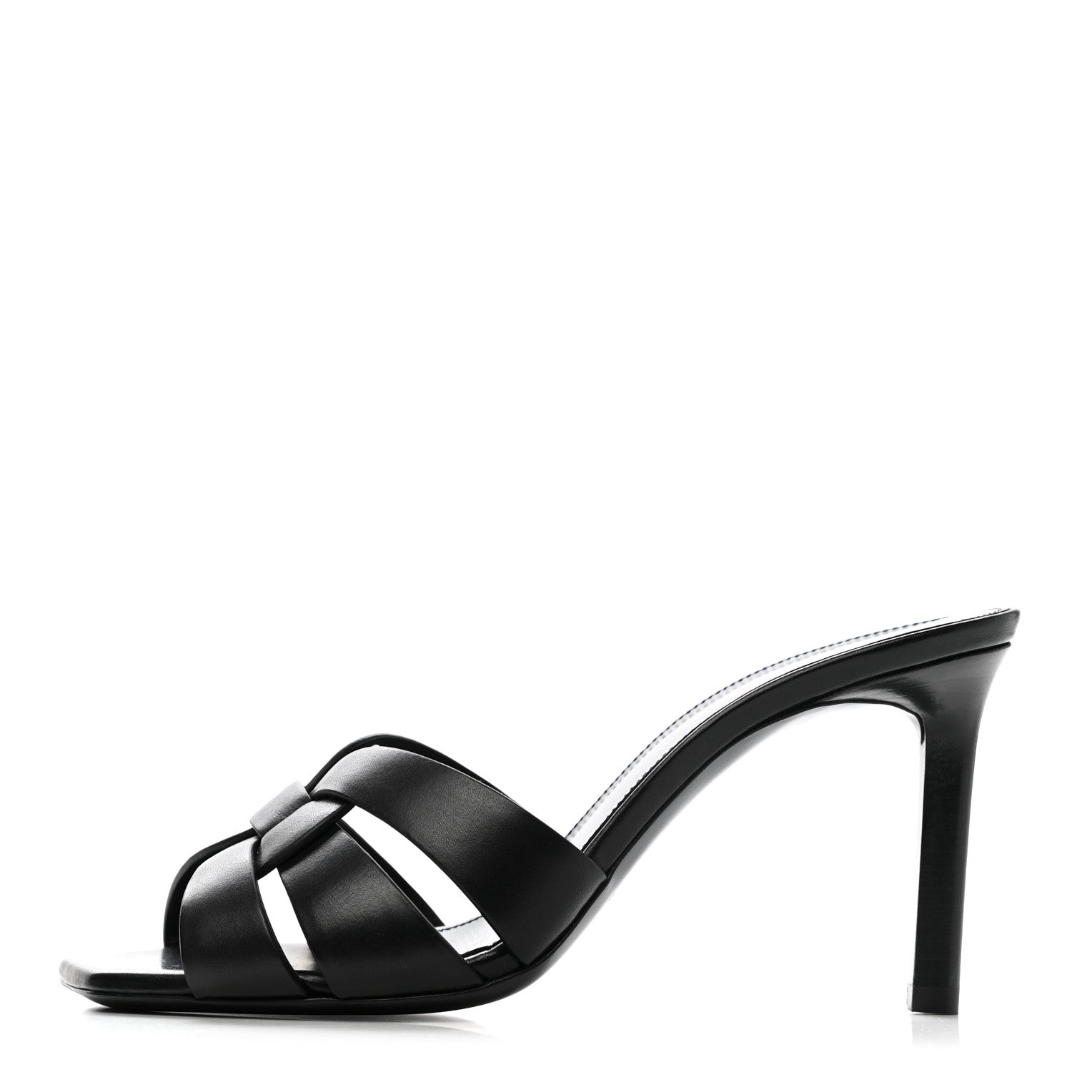 Saint Laurent Calfskin Tribute 85 Slide Sandals 36 Black 1 of 8