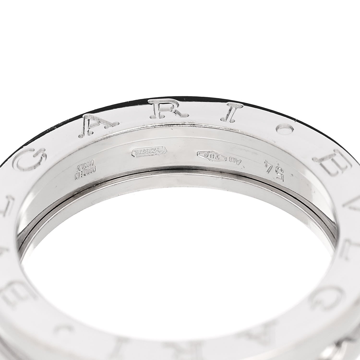Bulgari 18K White Gold B.Zero1 One-Band Ring 54 7 4 of 5