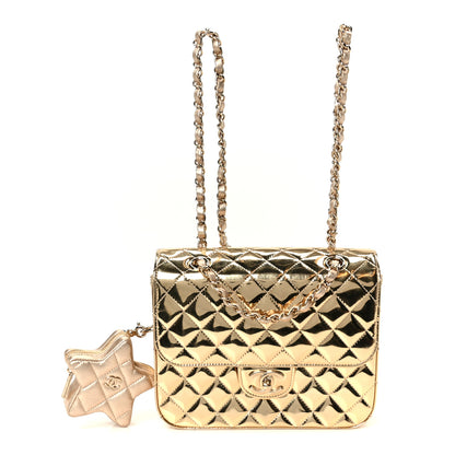 Chanel Mirror Calfskin Metallic Calfskin Quilted Hollywood Boulevard Backpack With Coin Purse Gold 1 of 12