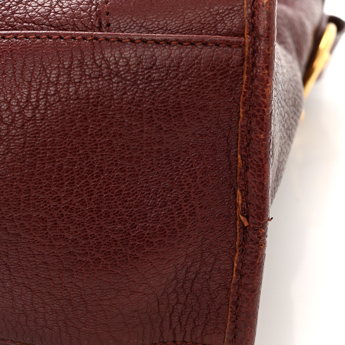 Chevre Gold Metallic Edge Hardware City Bordeaux