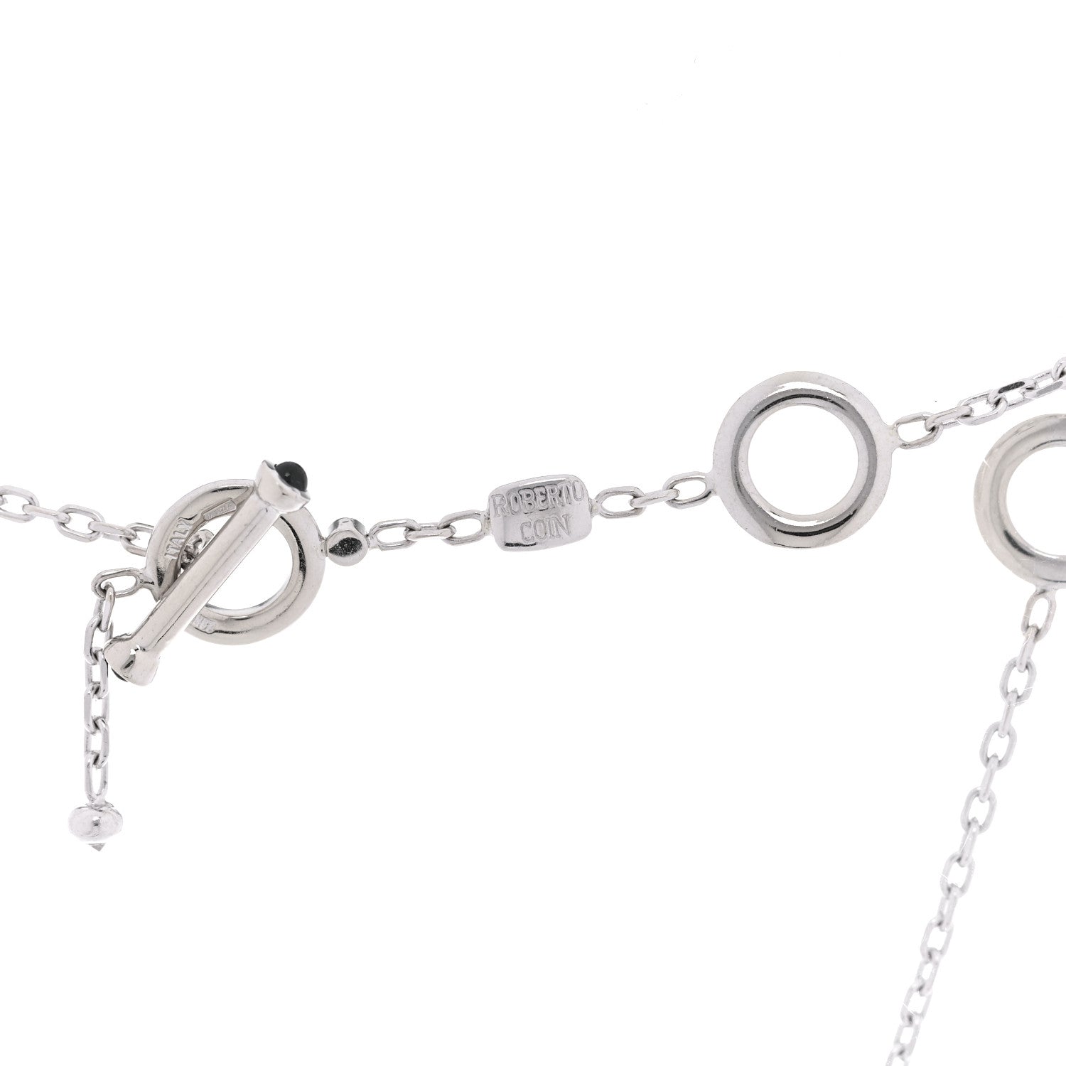 Roberto Coin 18K Yellow White Gold Brown Diamond Circle Pendant Necklace 4 of 4