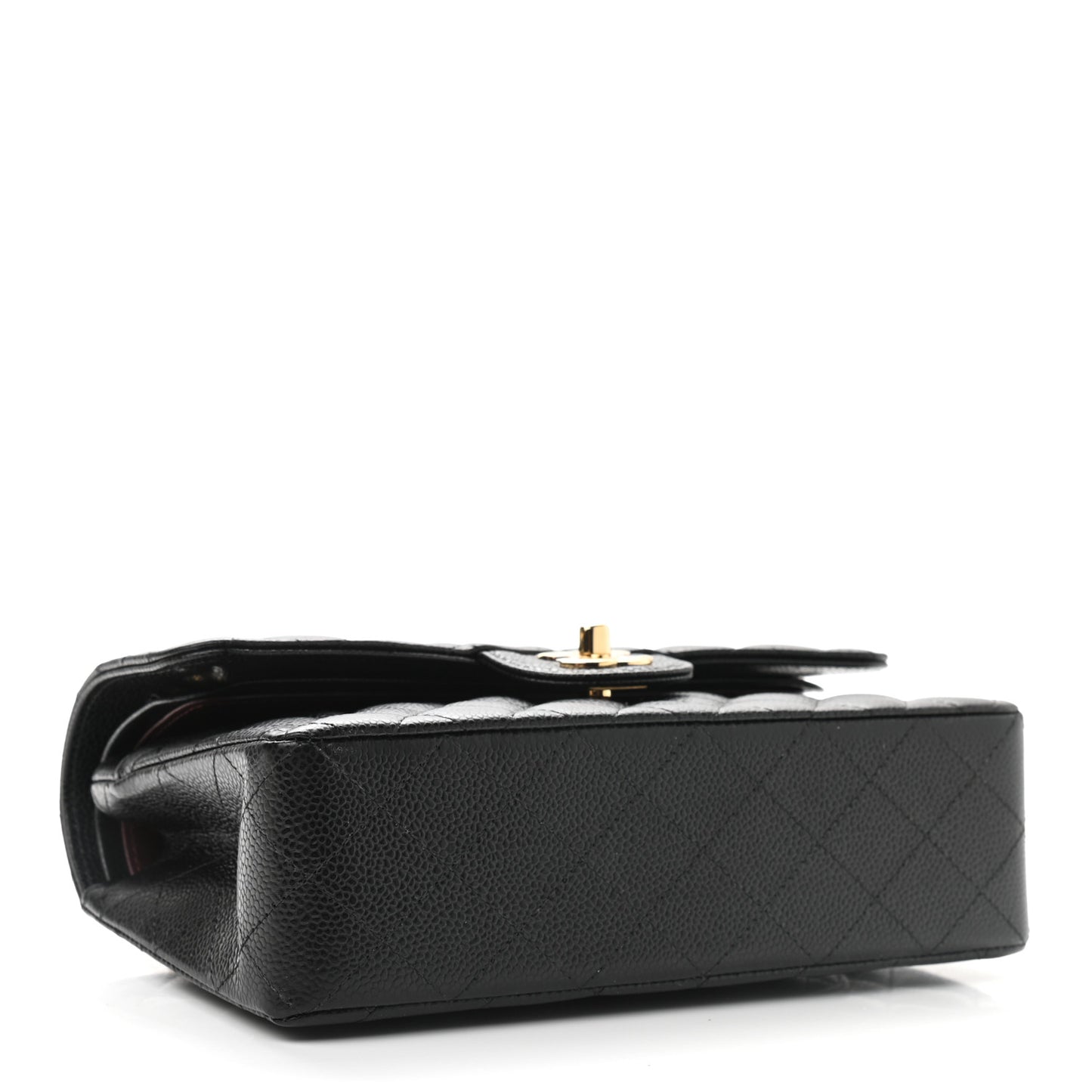 Caviar Quilted Small Double Flap Black