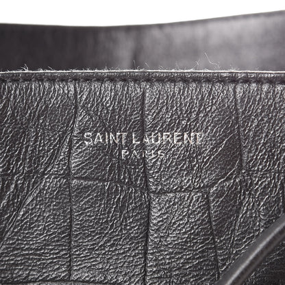 Saint Laurent Crocodile Embossed Lambskin Festival Backpack Black 6 of 15